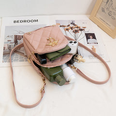 Embroidered PU Leather Small Backpack for Women