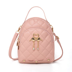 Embroidered PU Leather Small Backpack for Women