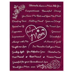 I Love You Mom Microfiber Print Blanket