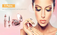 5 Pairs Reusable 3D Magnetic Eyelashes with Eyeliner Kit